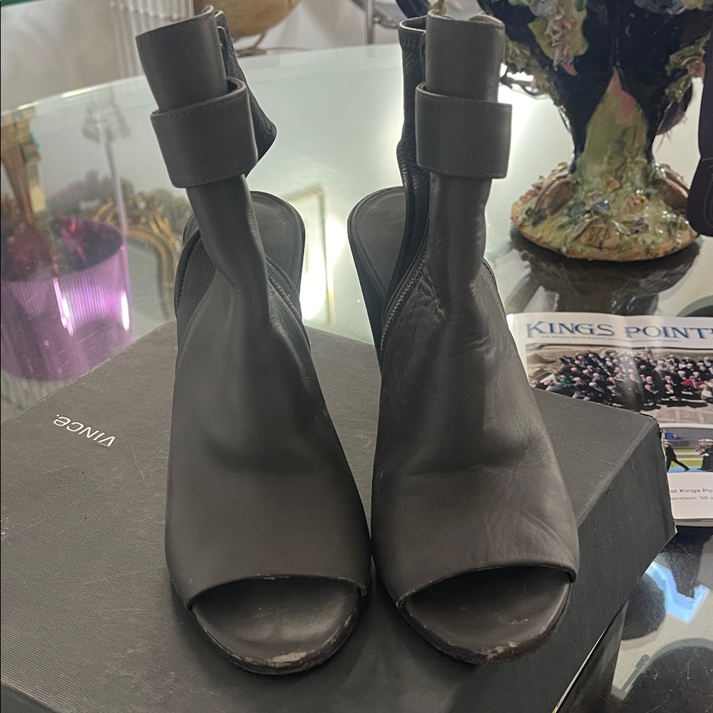Vince Black Open-Toe Heeled Boots
Brigham Graphite